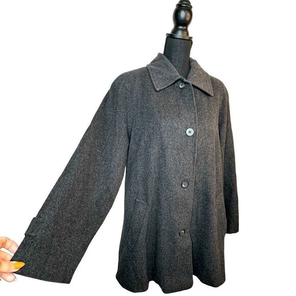 PENDELTON Gray Wool Blend Button Front Coat Size 14 - Picture 1 of 16